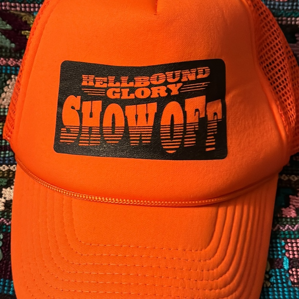 Hunting Truckers Hat 🧢 Hellbound Glory SHOW OFF! Bright neon orange, like new. - Picture 5 of 6